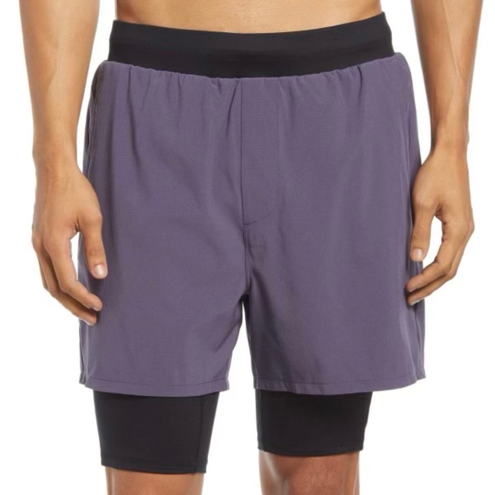 Zella Black Gray Elastic Waistband Biker Lined Gym Shorts XL Low Compression